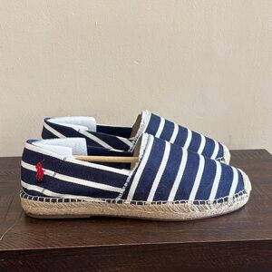 Ralph Lauren Navy and White Striped Loafers